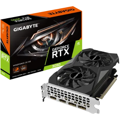 GIGABYTE NVIDIA GeForce RTX 3050 WINDFORCE OC 6GB GDDR6 Graphics Card (GV-N3050WF2OC-6GD)